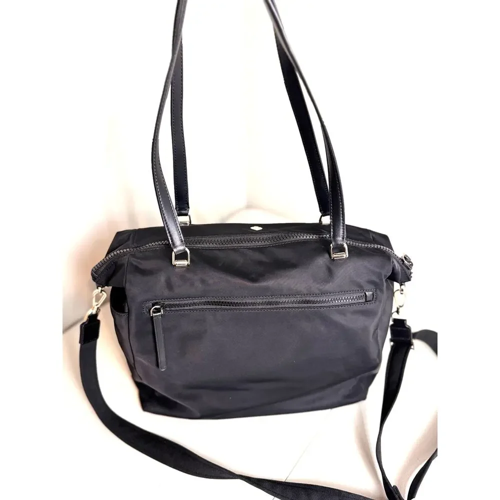 Kate Spade Chelsea Jae medium Satchel black nylon tote gold tone hardware